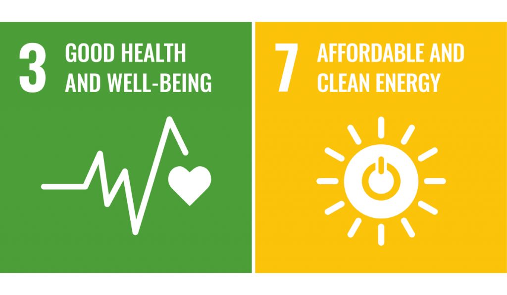 Sustainable Development Goals. Goal 3 - Good Health and Well-Being, Goal 7 - Affordable and Clean Energy