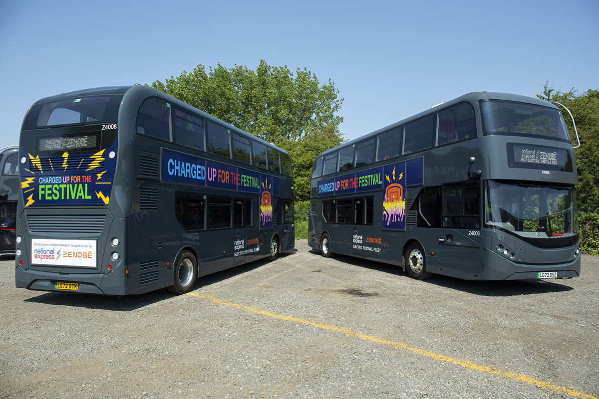 Zenobe & National Express deliver an electric festival fleet for the festival sector