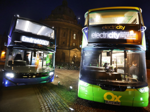 Two Oxford Bus Company electric buses