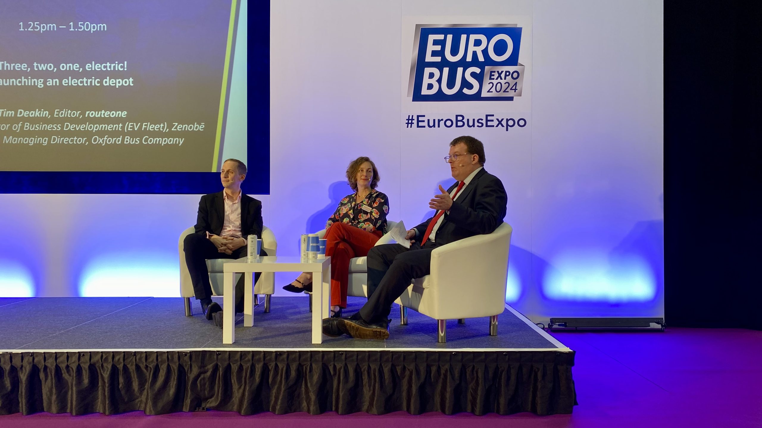 The industry comes together to share knowledge on the Euro Bus Expo conference stage, with Oxford Bus Company's Luke Marion sharing his wisdom.