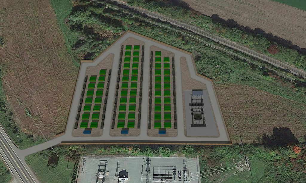 3D render of proposed Burns BESS site, from an aerial perspective